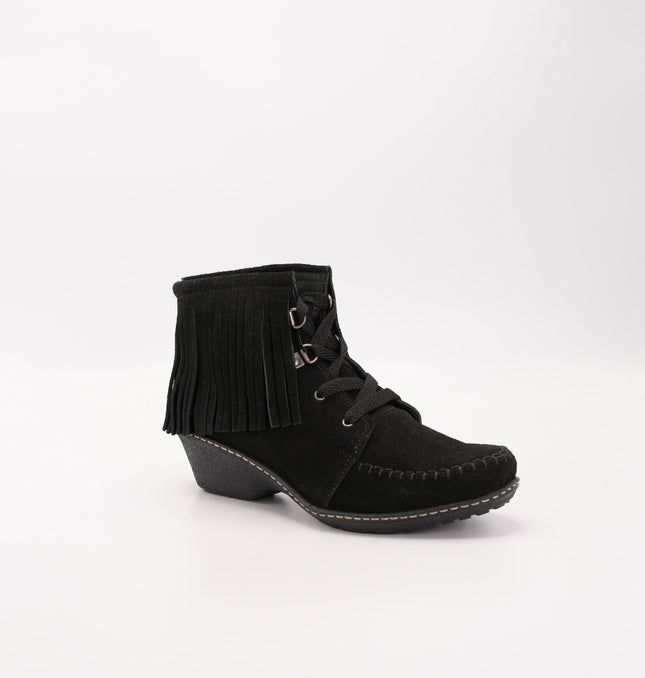 Botín en cuero gamuza negro
