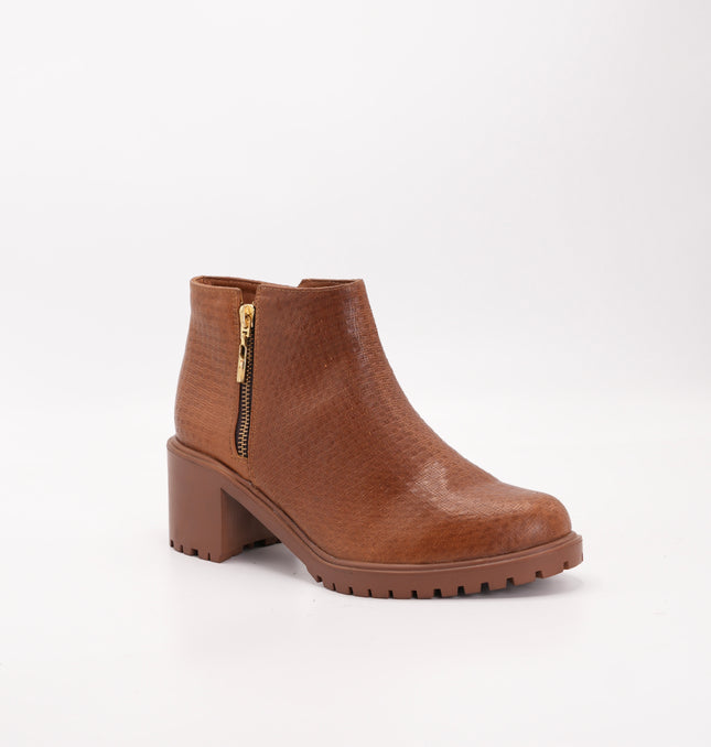 Botín en cuero miel