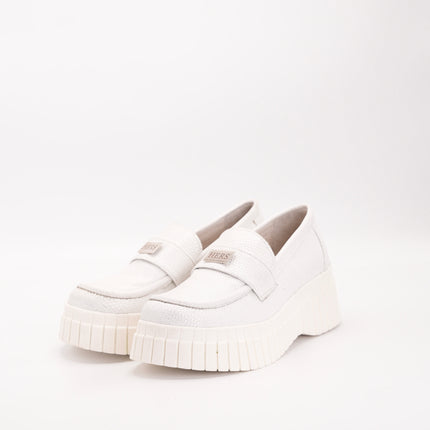 Mocasín en cuero blanco