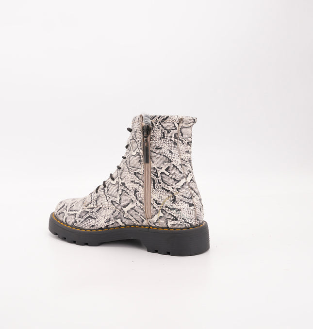 Bota en cuero estampado