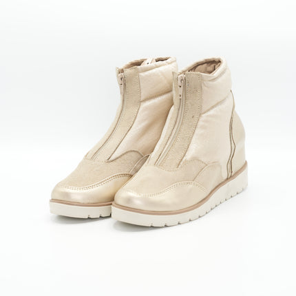 Botín en cuero beige