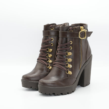 Botín en cuero café