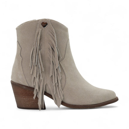 Botin beige con flecos