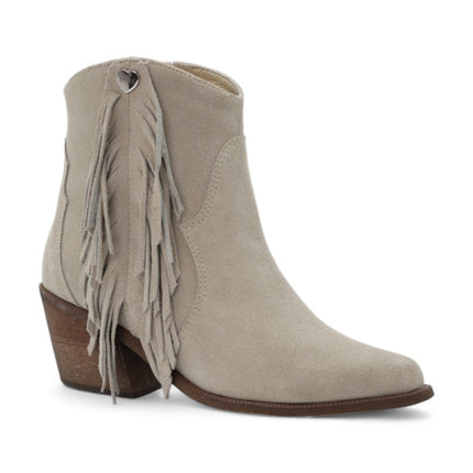 Botin beige con flecos