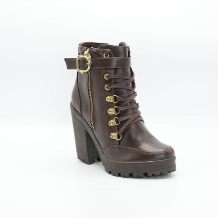 Botín en cuero café