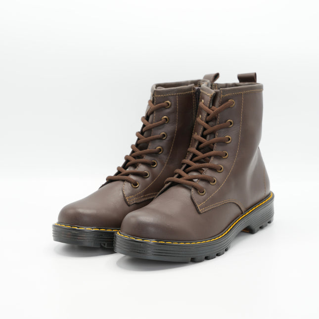 Bota en cuero café