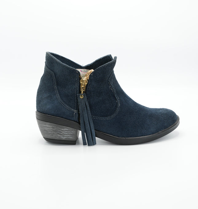 Botín gamuza azul