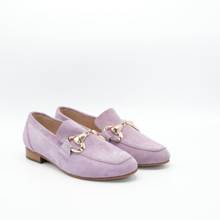 Mocasín en cuero lila