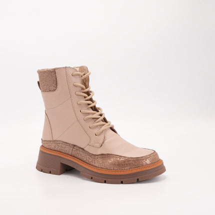 Botín en cuero crema