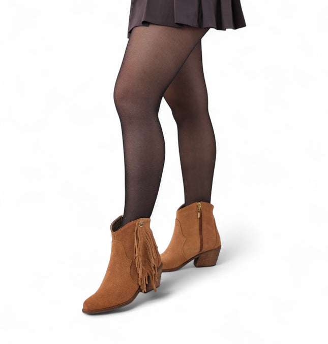 Botin Malva Miel con flecos