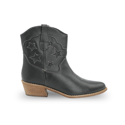 Texana en cuero negro