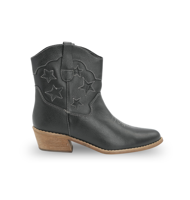 Texana en cuero negro