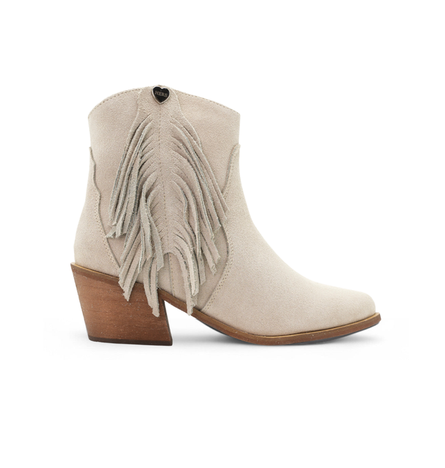 Botin Malva beige con flecos