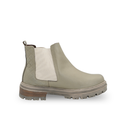 Botín escarlata en cuero oro